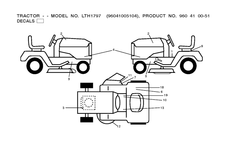 Husqvarna Gartentraktoren 96041005104 LTH1797