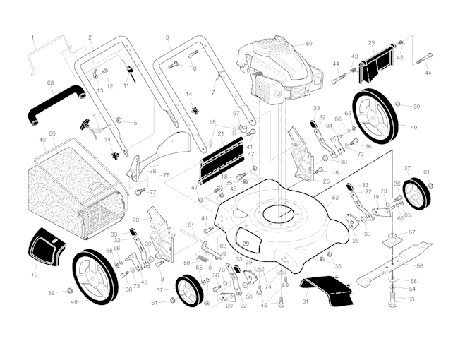 Husqvarna Rasenmäher gelegentliche Nutzung 6021 P, 96133001101, 2010-03