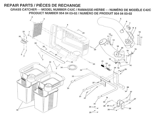 Husqvarna Zubehör für Aufsitzmäher C42C, 954040302, 1998-09