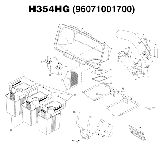 Husqvarna Zubehör für Aufsitzmäher 96071001700 Collector