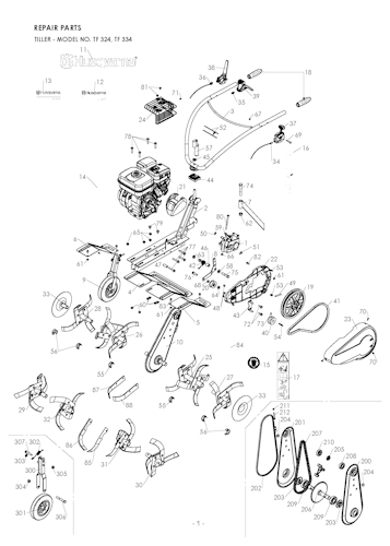 Husqvarna Motorhacken 967258901 TF 334