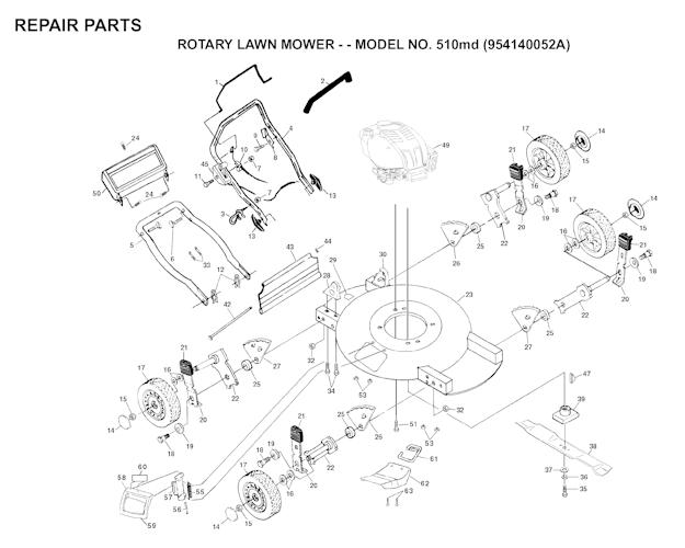 Husqvarna Rasenmäher gelegentliche Nutzung 510 MD, 954140052A, 1998-02