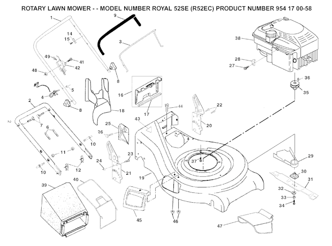 Husqvarna Rasenmäher gelegentliche Nutzung R52 E, 954170058, 2003-01