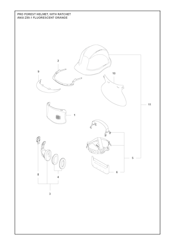 Husqvarna Zubehör und Werkzeuge 576235401 Pro Forest helmet with ratchet
