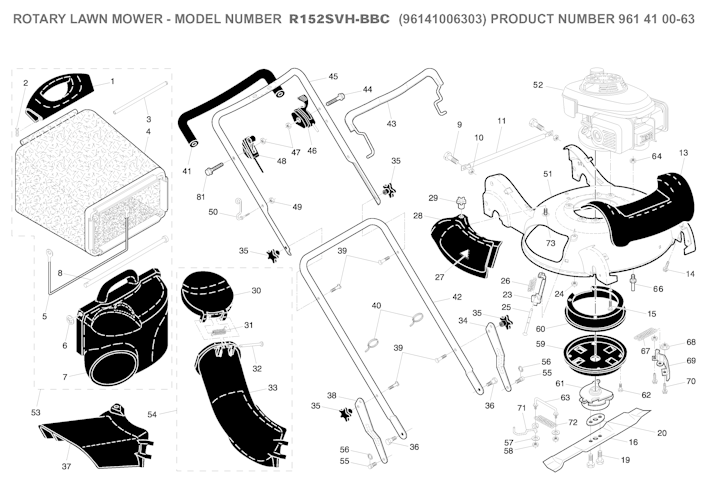 Husqvarna Rasenmäher gelegentliche Nutzung 96141006303 R 152SV-BBC