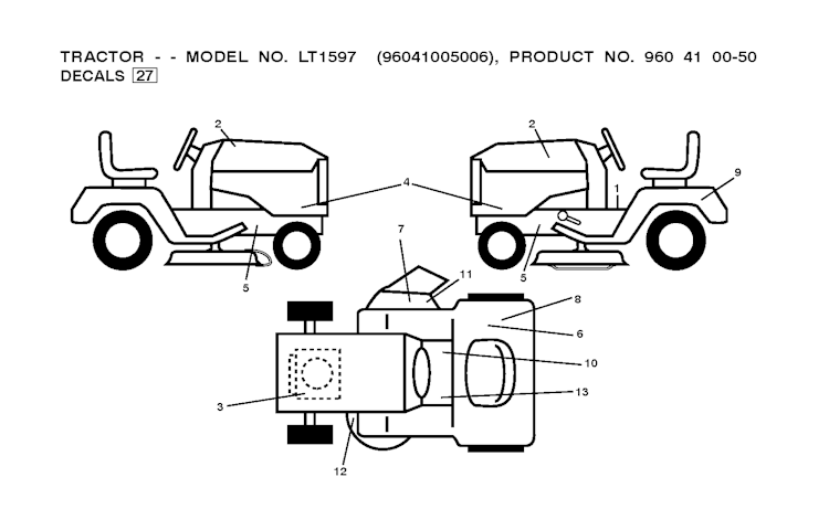 Husqvarna Gartentraktoren 96041005006 LT1597