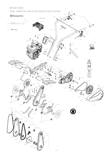 Husqvarna Motorhacken T40 M, 9666993-01, 2012-01