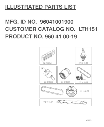 Husqvarna Gartentraktoren 96041001900 LTH151