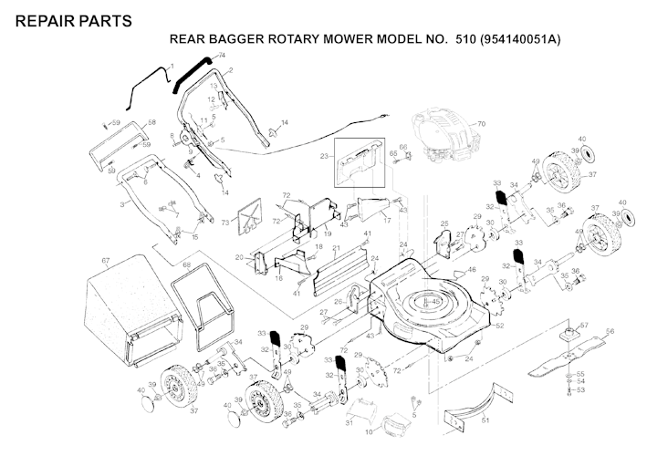 Husqvarna Rasenmäher gelegentliche Nutzung 510, 954140051A, 1998-02