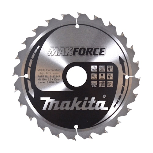 Makita MAKFORCE Sägeb. 190x30x24Z B-32247
