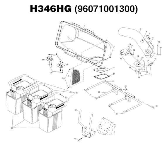 Husqvarna Zubehör für Aufsitzmäher 96071001300 Collector