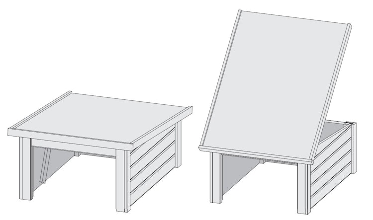 Karibu Rasenmähroboterhaus 2 Pultdach - B 73 x T 96 x 48 cm - 19 mm