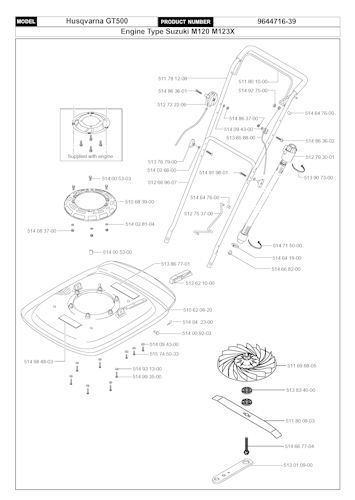 Husqvarna Rasenmäher gelegentliche Nutzung GT500, 964471639, 1999-02