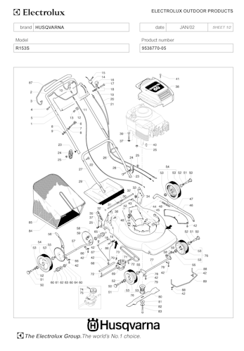 Husqvarna Rasenmäher gelegentliche Nutzung ROYAL153S, 953877005, 2002-02