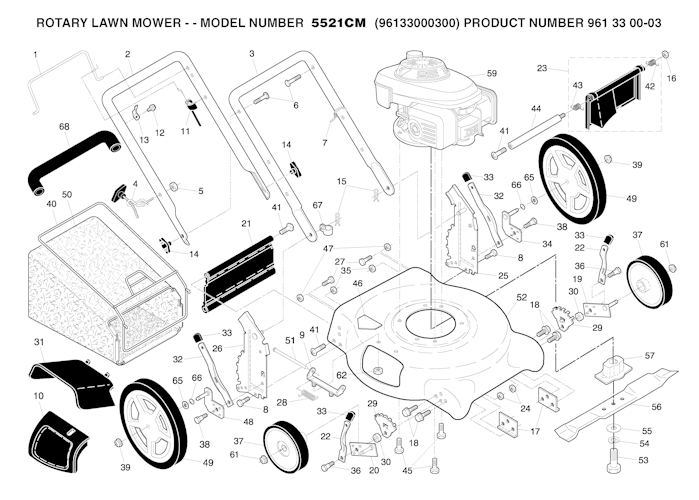 Husqvarna Rasenmäher gelegentliche Nutzung 96133000300 5521CM (Not for Sale in California)