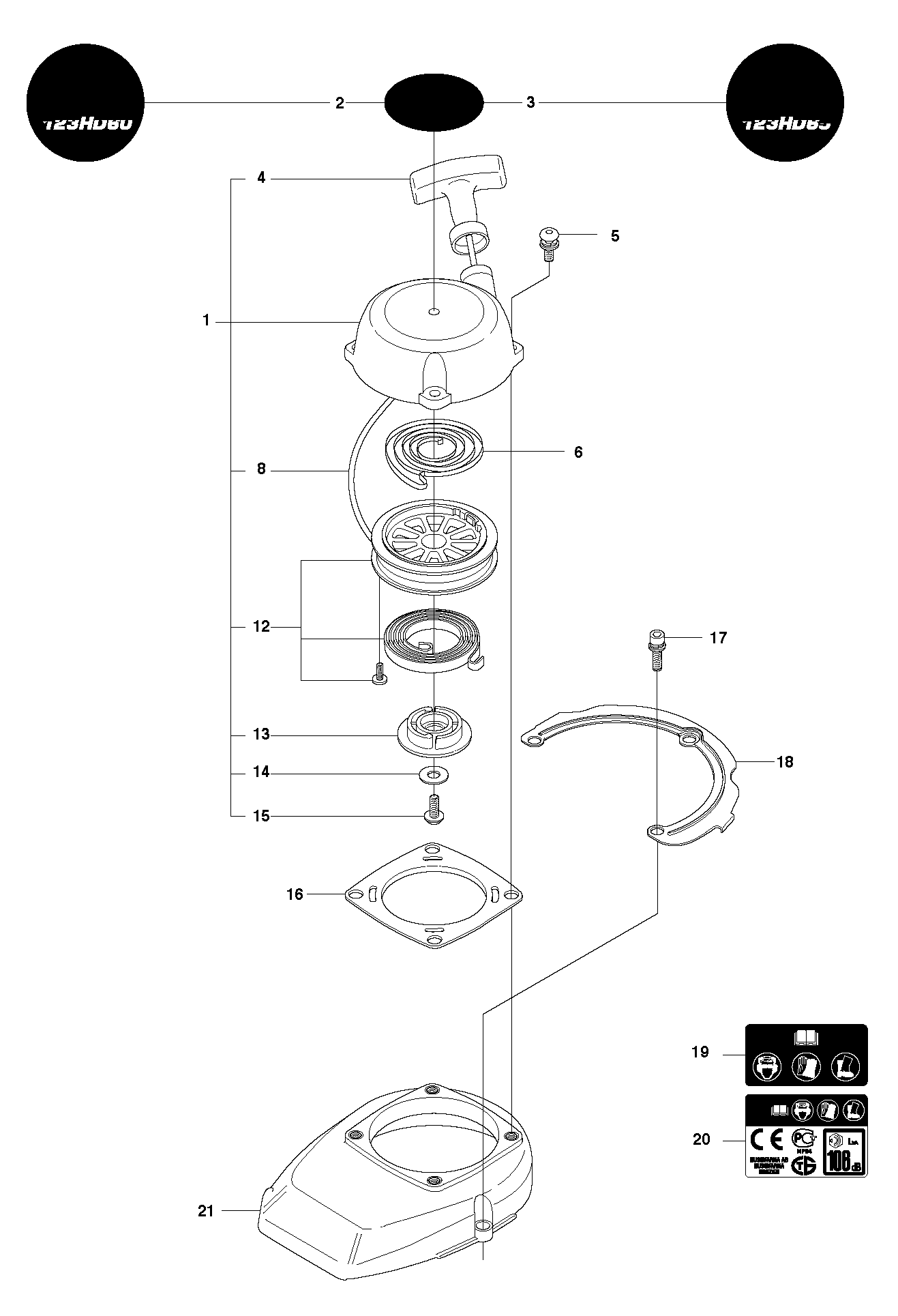 Husqvarna Heckenscheren/Stabheckenscheren 123 HD60, 20070900001-20100600000