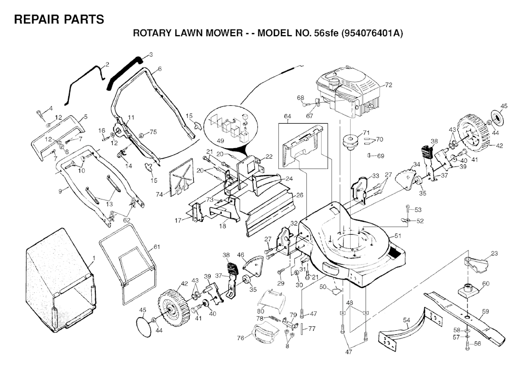 Explosionszeichnung Ersatzteile
