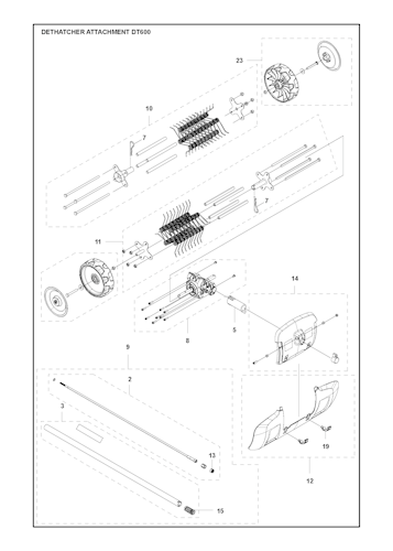Husqvarna Zubehör und Werkzeuge 967296901 Vertikutiervorsatz DT600