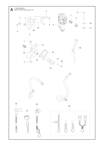 Husqvarna Zubehör für Aufsitzmäher 966754501 Hydraulikkit für Frontmäher der P 500 Serie