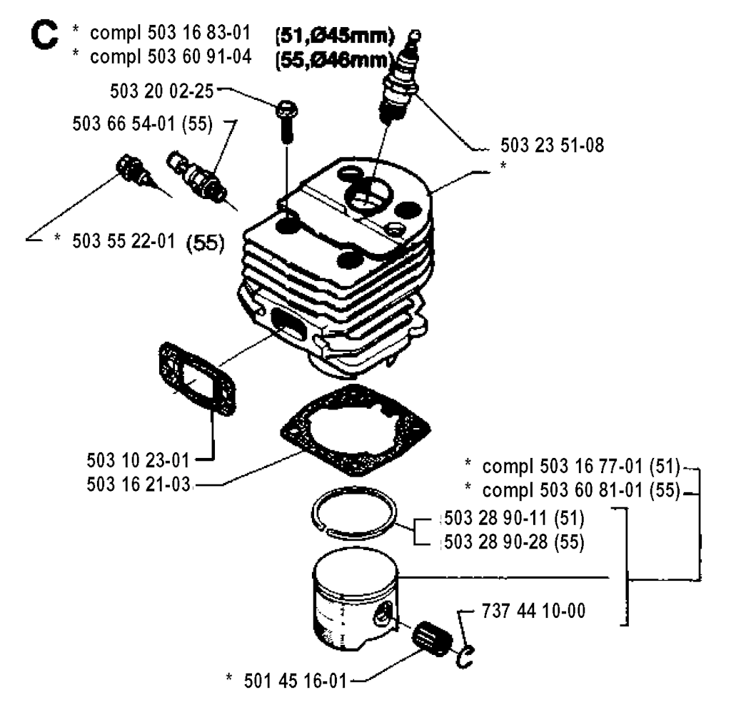 Explosionszeichnung Ersatzteile