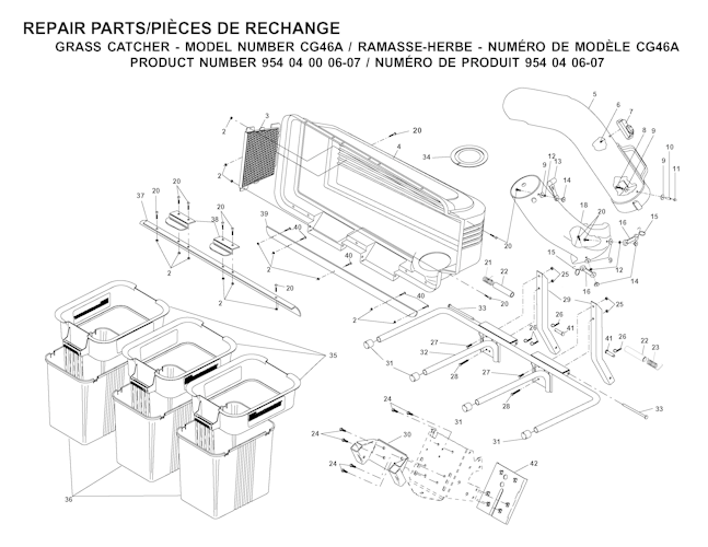 Husqvarna Zubehör für Aufsitzmäher CG46A, 95404000607, 2001-09