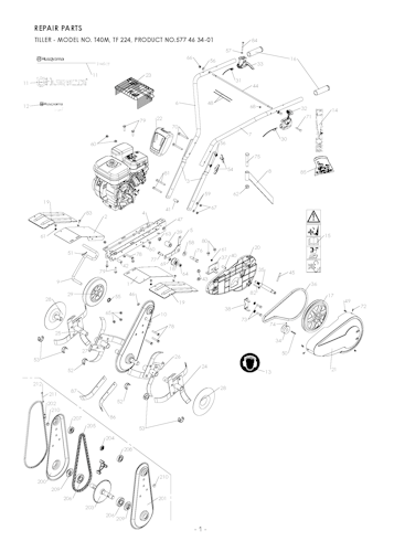 Husqvarna Motorhacken 967258701 TF 224