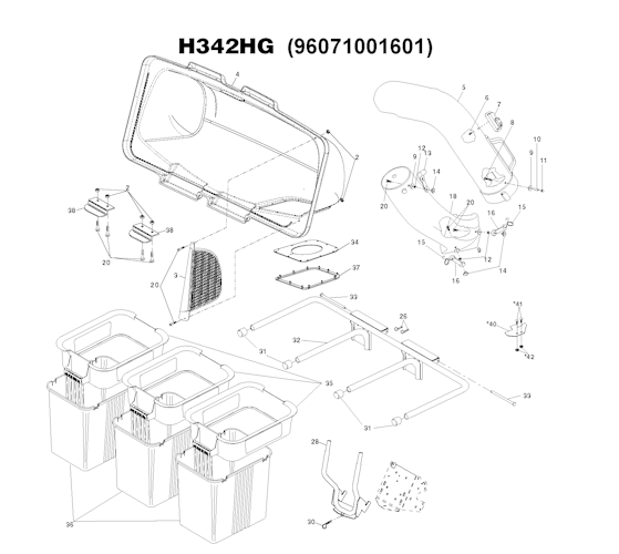 Husqvarna Zubehör für Aufsitzmäher 96071001601 Collector