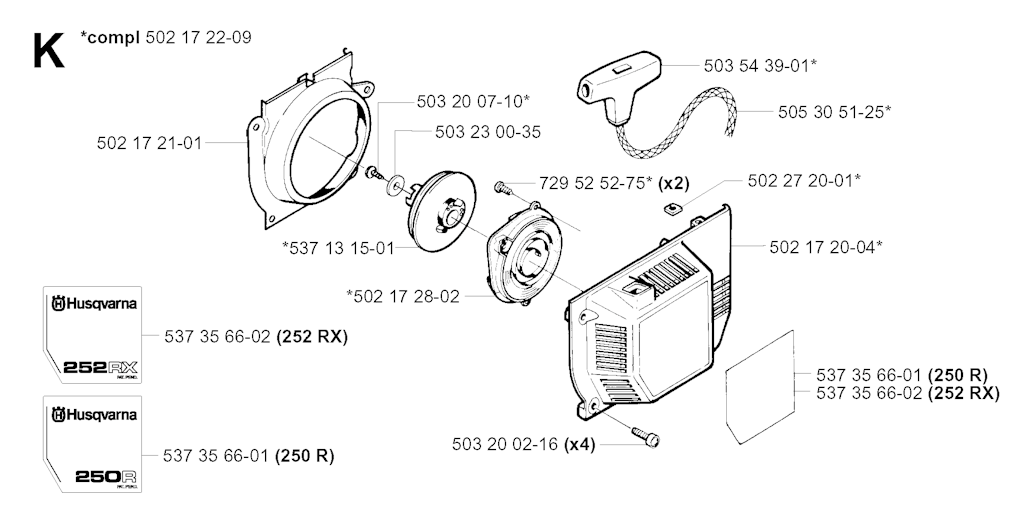Explosionszeichnung Ersatzteile