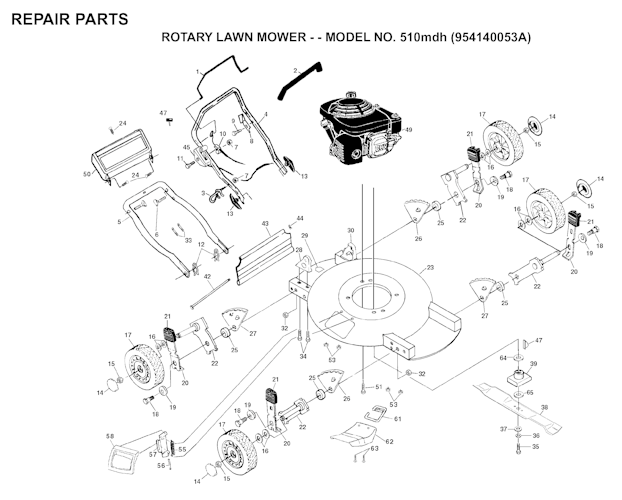 Husqvarna Rasenmäher gelegentliche Nutzung 510 MDH, 954140053A, 1999-03