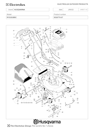 Husqvarna Rasenmäher gelegentliche Nutzung ROYAL153S3BBC, 953877007, 2002-02