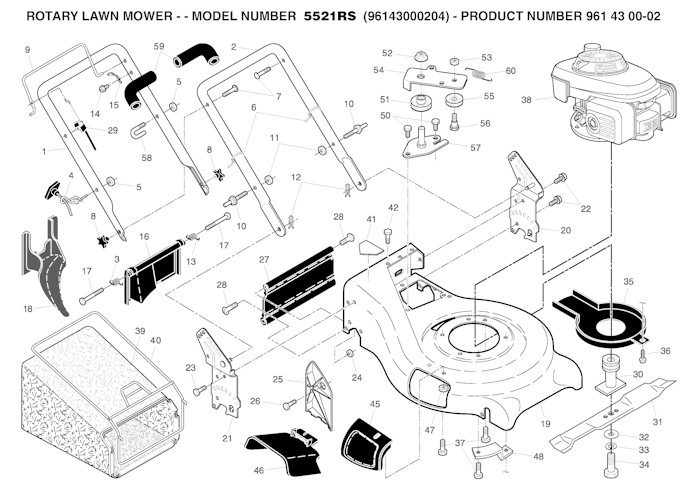 Husqvarna Rasenmäher gelegentliche Nutzung 5521 RS, 96143000204, 961430002, 2006-09