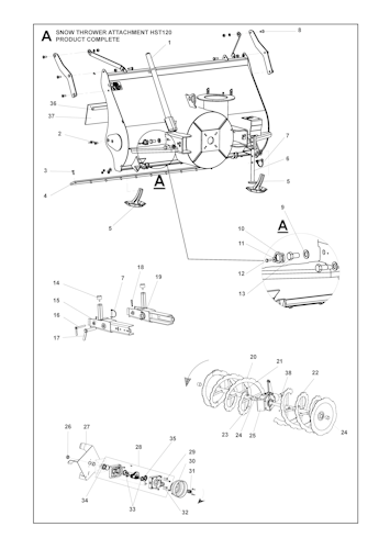 Husqvarna Zubehör für Aufsitzmäher 590451901 Schneefräse für Frontmäher der P 500 Serie