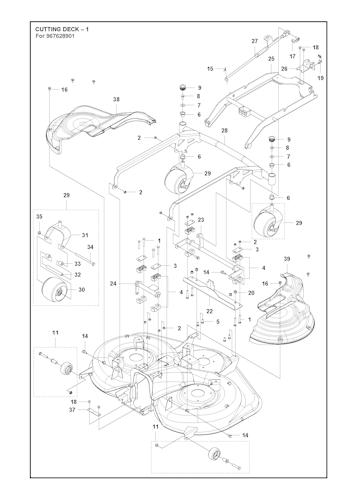 Husqvarna Rider 967628901 Mähdeck Combi 103
