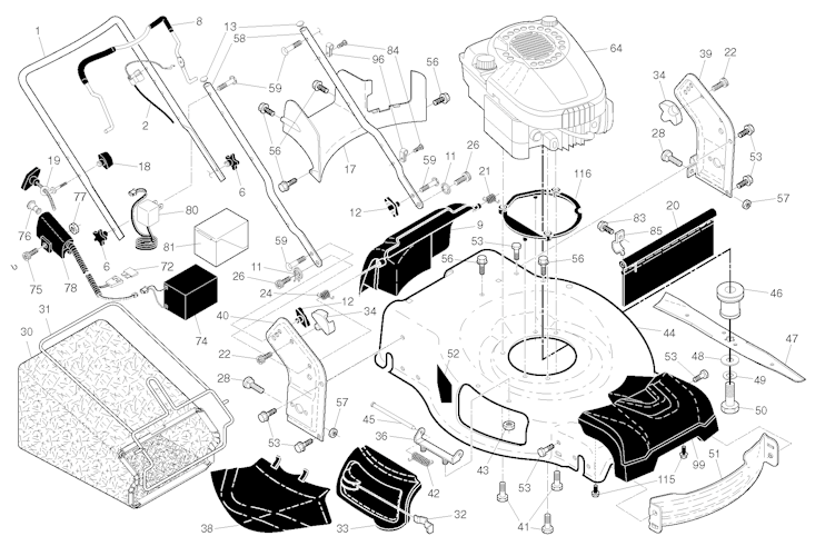 Husqvarna Rasenmäher gelegentliche Nutzung 96143011501 HU725AWDE