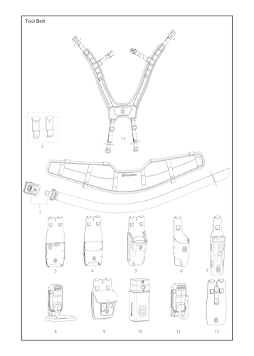 Husqvarna Zubehör und Werkzeuge 593837202 Werkzeuggürtel Flexi - Keile-Kit