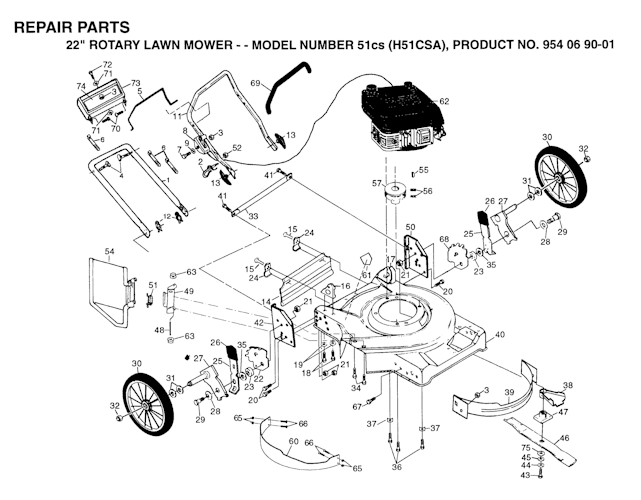 Husqvarna Rasenmäher gelegentliche Nutzung 56 CS, H56CSA, 954069001, 1994-01