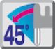 Neigung 45° links Neigung 45° links