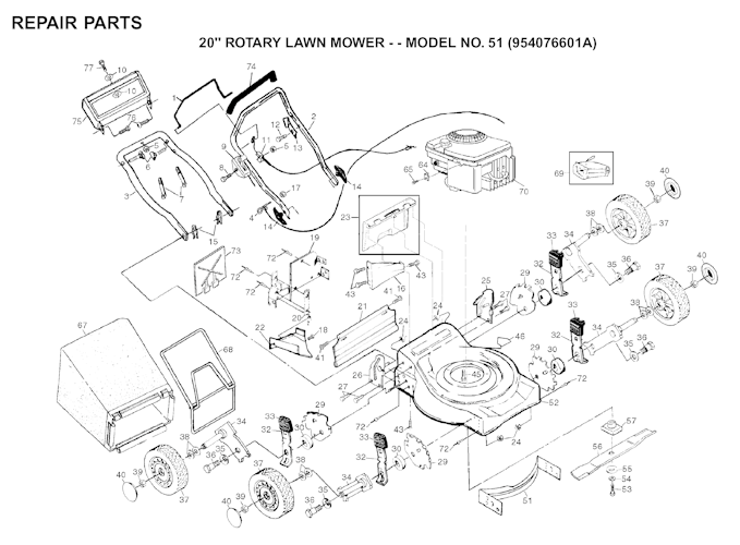 Husqvarna Rasenmäher gelegentliche Nutzung 51, 954076601A, 1994-08