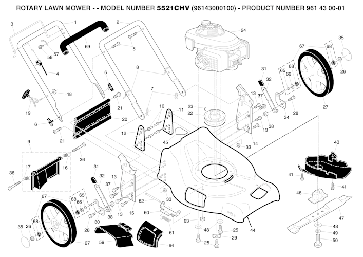 Husqvarna Rasenmäher gelegentliche Nutzung 96143000100 5521CHV (Not for sale in California)