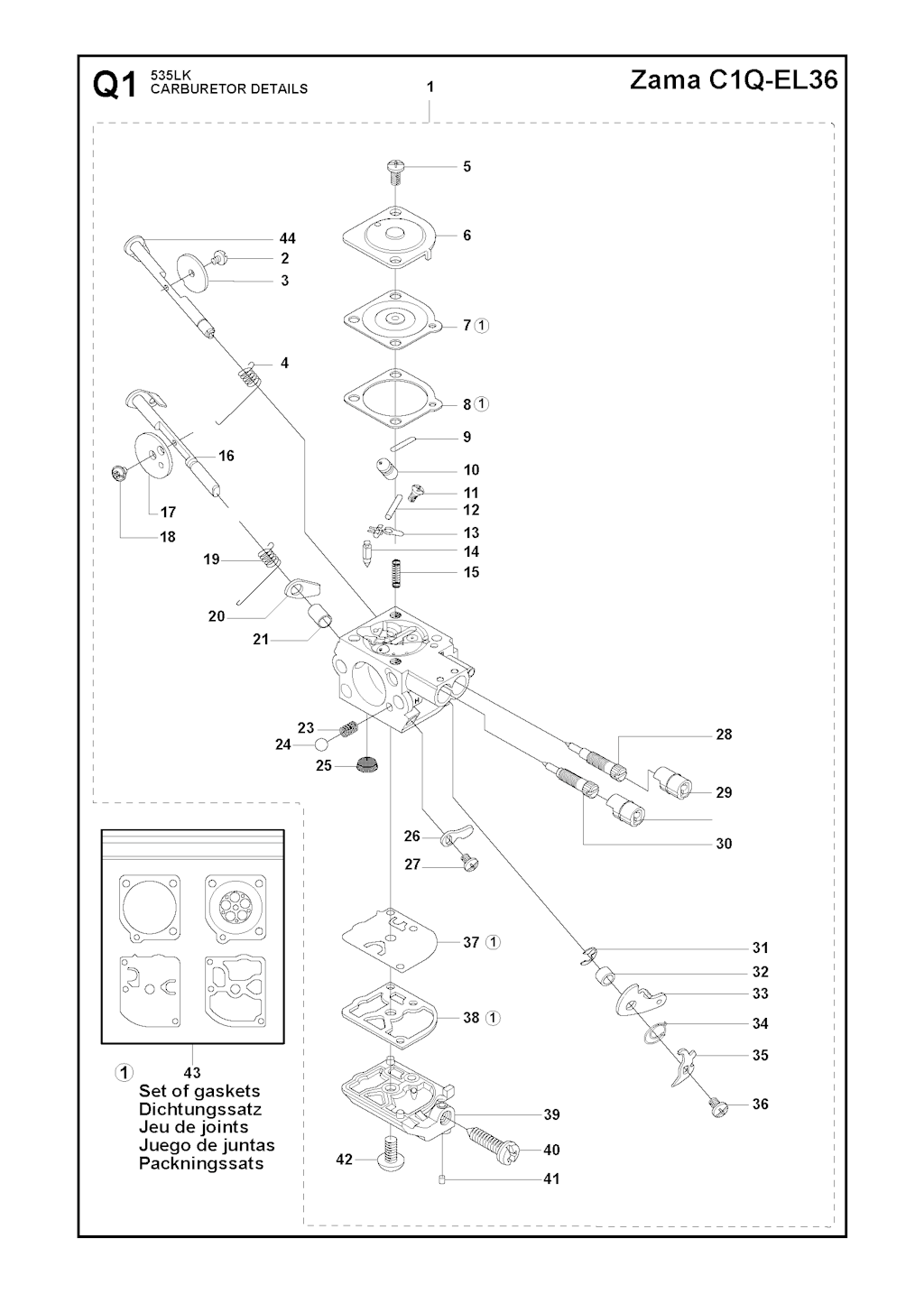 Explosionszeichnung Ersatzteile