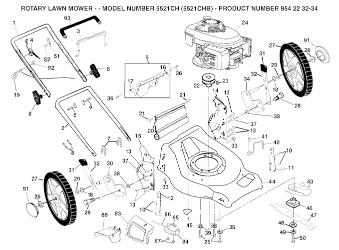 Husqvarna Rasenmäher gelegentliche Nutzung 5521 CH B, 954223234, 2003-06
