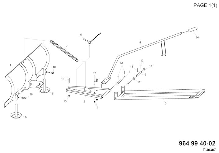 Husqvarna Zubehör für Aufsitzmäher 964994002 Schneeräumschild