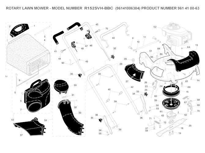 Husqvarna Rasenmäher kommerzielle Nutzung 96141006304 R 152SV-BBC