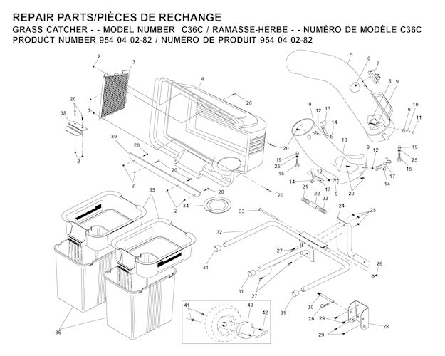 Husqvarna Zubehör für Aufsitzmäher C36C, 954040282, 2001-09
