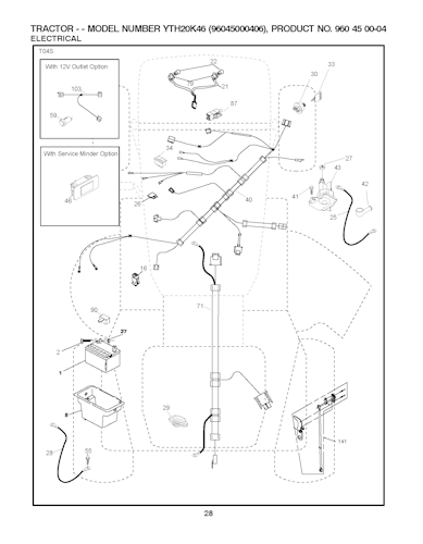 Husqvarna Gartentraktoren 96045000406 YTH20K46
