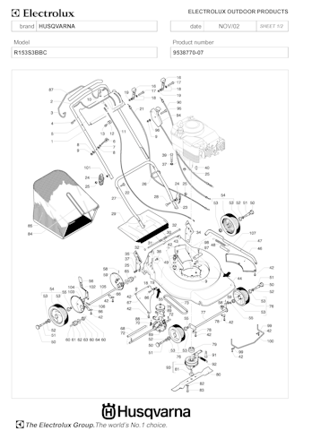 Husqvarna Rasenmäher gelegentliche Nutzung ROYAL153S3BBC, 953877007, 2003-01