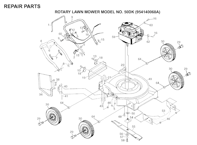Husqvarna Rasenmäher gelegentliche Nutzung 50DK, 954140068A, 1998-10