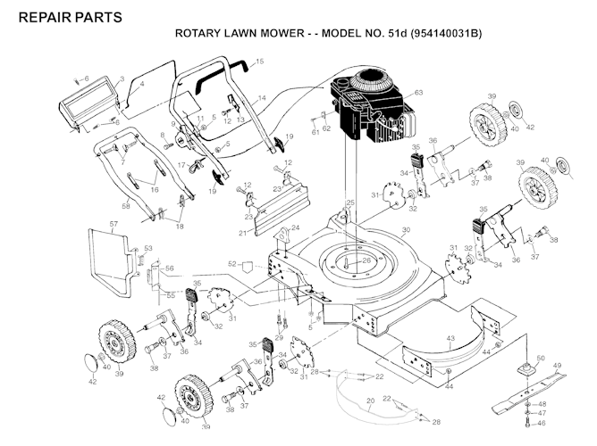 Husqvarna Rasenmäher gelegentliche Nutzung 51 D, 954140031D, 1997-01