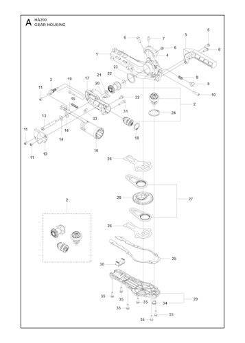 Husqvarna Zubehör und Werkzeuge 596316501 Heckenscherenvorsatz HA200