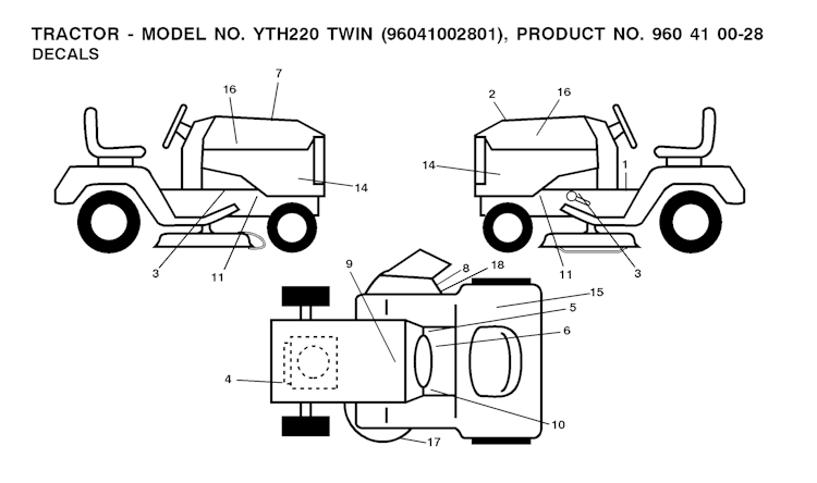 Husqvarna Gartentraktoren 96041002801 YTH220 Twin